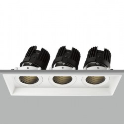 TE VN4048 3x10W Triple Adjustable Tilt Angle Square Recessed LED Downlight TE VN4048 3x10W Triple Adjustable Tilt Angle Square Recessed LED Downlight