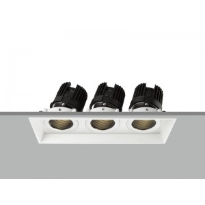 TE VN4048 3x10W Triple Adjustable Tilt Angle Square Recessed LED Downlight