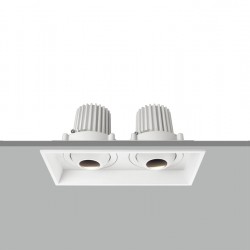 TE VN4188 2x7W Twin Adjustable Tilt Angle Square Recessed LED Downlight TE VN4188 2x7W Twin Adjustable Tilt Angle Square Recessed LED Downlight