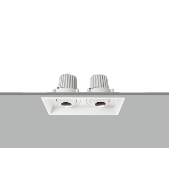TE VN4188 2x7W Twin Adjustable Tilt Angle Square Recessed  LED Downlight