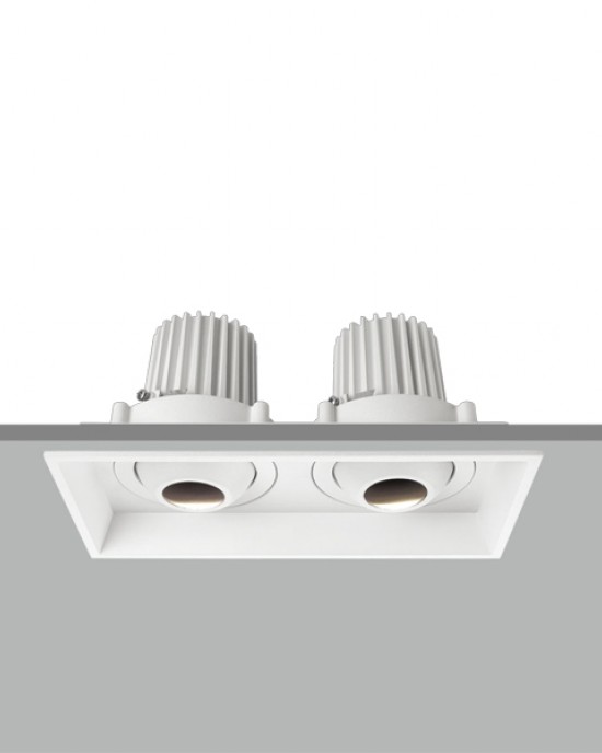 TE VN4188 2x7W Twin Adjustable Tilt Angle Square Recessed  LED Downlight