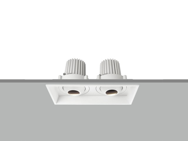 TE VN4188 2x7W Twin Adjustable Tilt Angle Square Recessed LED Downlight